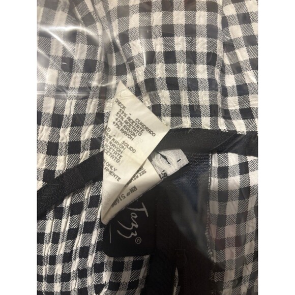 Vtg 90s ALL THAT JAZZ Gingham Babydoll Dress 9 M Black White Sunflower Grunge - Picture 14 of 14
